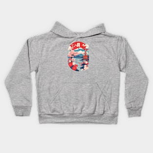 Vintage Travel Japan Design Kids Hoodie